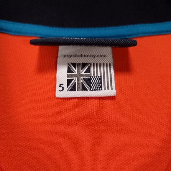 Pyscho Bunny by Robert Godley Mens Orange Polo Shirt Pima Cotton Size 5 NWOTs - Picture 7 of 12